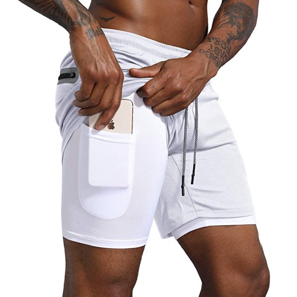 PANTALONCINI UOMO 2 IN 1 - Bianco