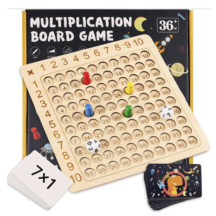 Tavola in legno per imparare la moltiplicazione – Montessori