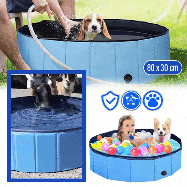 Piscina pieghevole per bambini e animali domestici, 80 x 30 cm - Dogpool