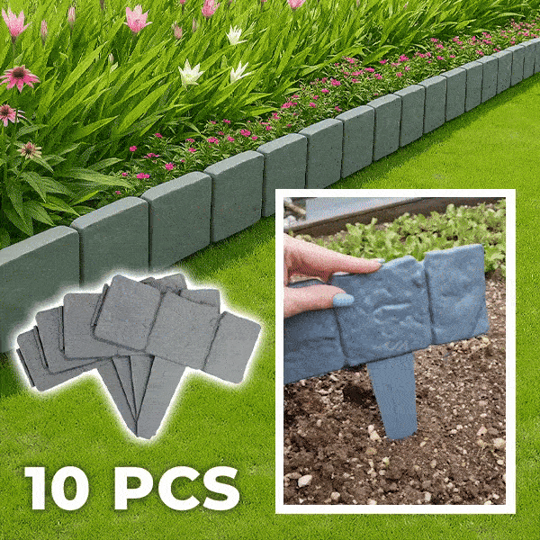 Recinzione da giardino con pietra sintetica (10 pezzi) - Stonefency